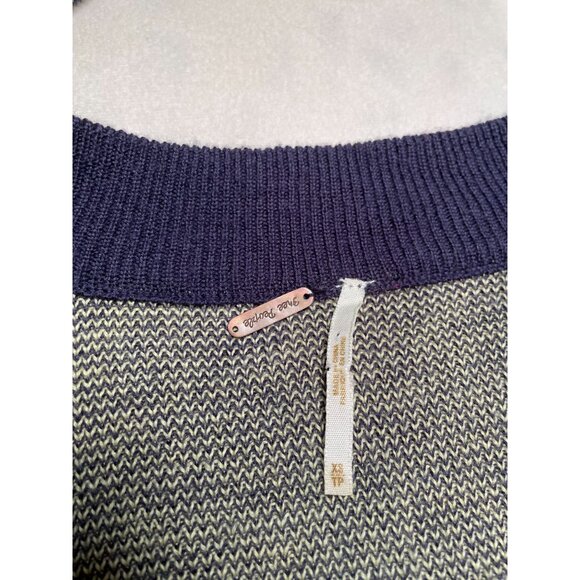 Free People Wool Striped Knit Sweater Dress Preppy Y2K Empire Ballon Sleeves - Picture 8 of 11